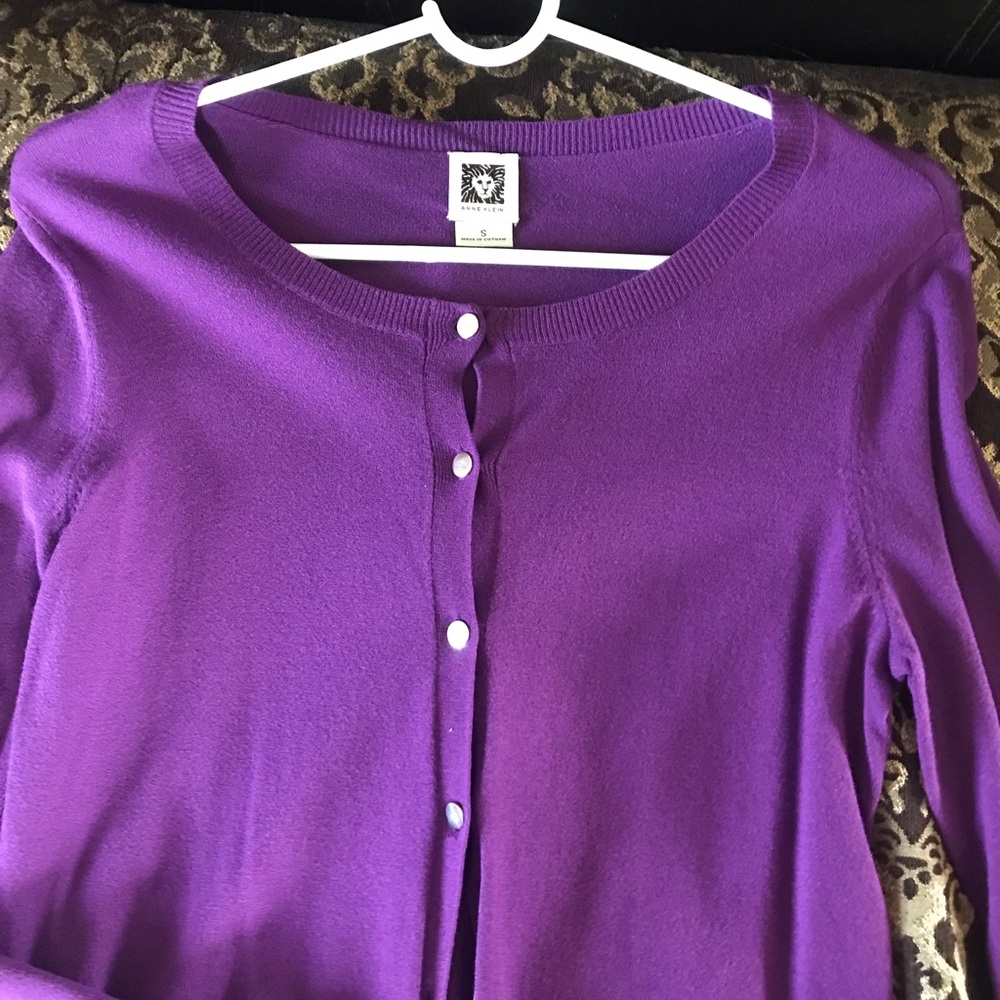 Purple Cardigan Sweater